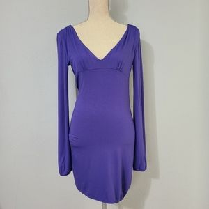 Vintage Y2K Armani Exchange Purple V Neckline Mini‎ Bubble Size Small